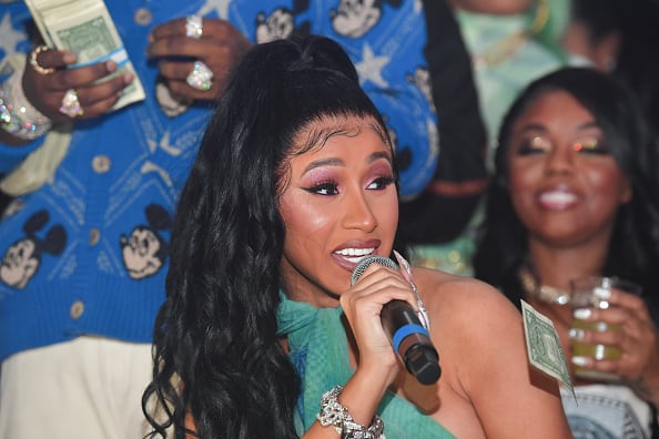 Cardi B attends the Million Dollar Bowl at The Dome Miami on February 3