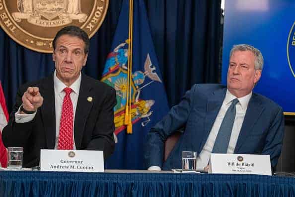 New York state Gov. Andrew Cuomo speak during a news conference on the first confirmed case of COVID-19 in New York on March 2