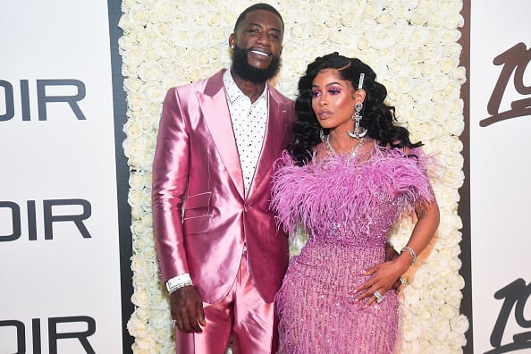 Gucci Mane and Keyshai Ka'oir attend Gucci Mane Black Tie Gala at St. Regis Atlanta on February 13