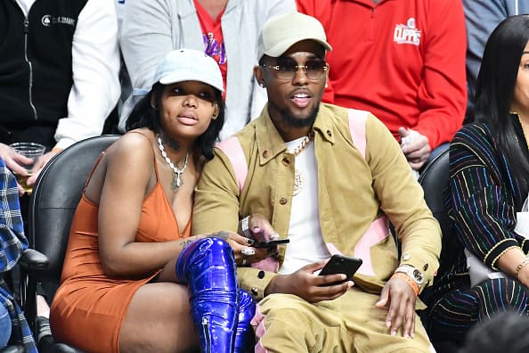 Musician Summer Walker and producer London On Da Track attend a basketball game between the Los Angeles Clippers and the Philadelphia 76ers at Staples Center on March 01