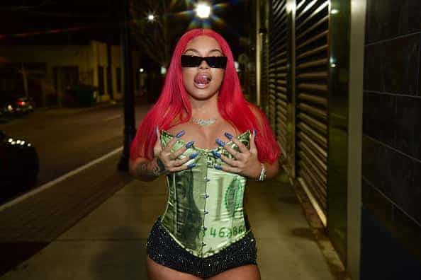 Rapper Mulatto backstage at Lil TJay in Concert at Buckhead Theatre on March 5