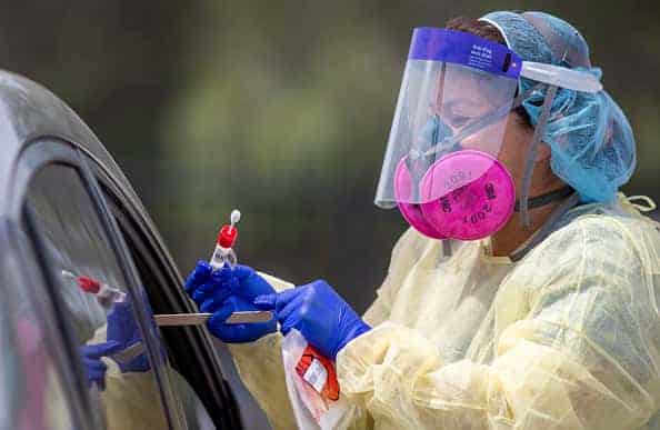 AltaMed Health Services staff perform COVID-19 testing on Wednesday