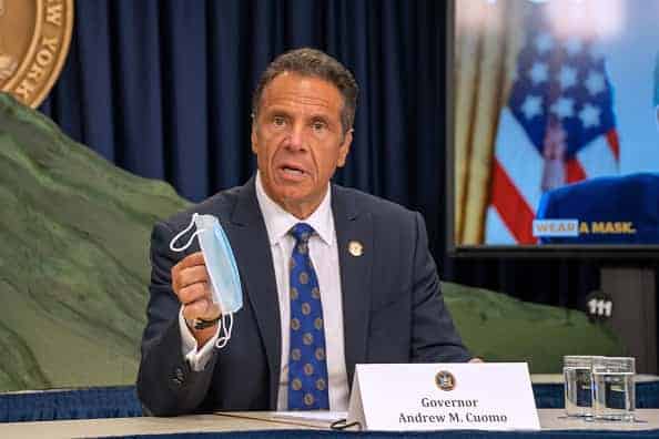 New York Governor Andrew Cuomo speaks during a COVID-19 briefing on July 6