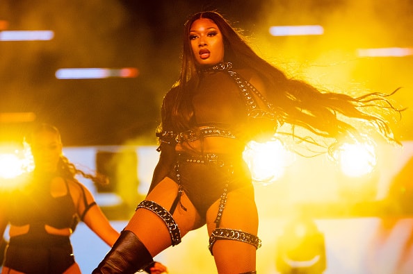 Megan Thee Stallion performs onstage during Day 2 of "Red Rocks Unpaused" 3-Day Music Festival presented by Visible at Red Rocks Amphitheatre on September 02