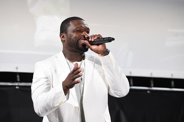 Curtis "50 Cent" Jackson speaks onstage at the Hamptons premiere of "POWER BOOK II: GHOST" presented by STARZ & Curtis "50 Cent" Jackson on September 05