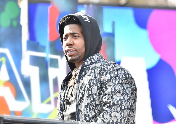 Rapper YFN Lucci performs onstage during "Joy To The Polls" pop up concert on January 05