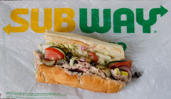 A tuna sandwich from Subway is displayed on June 22