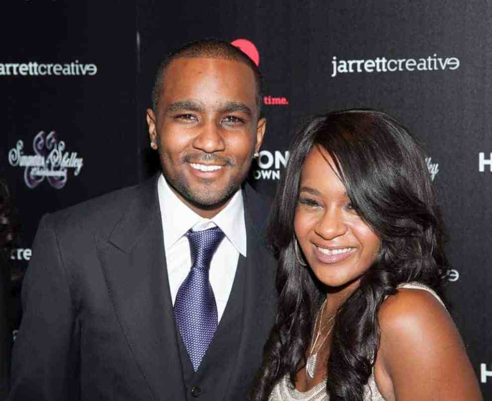 Nick Gordon and Bobbi Kristina smiling for the camera