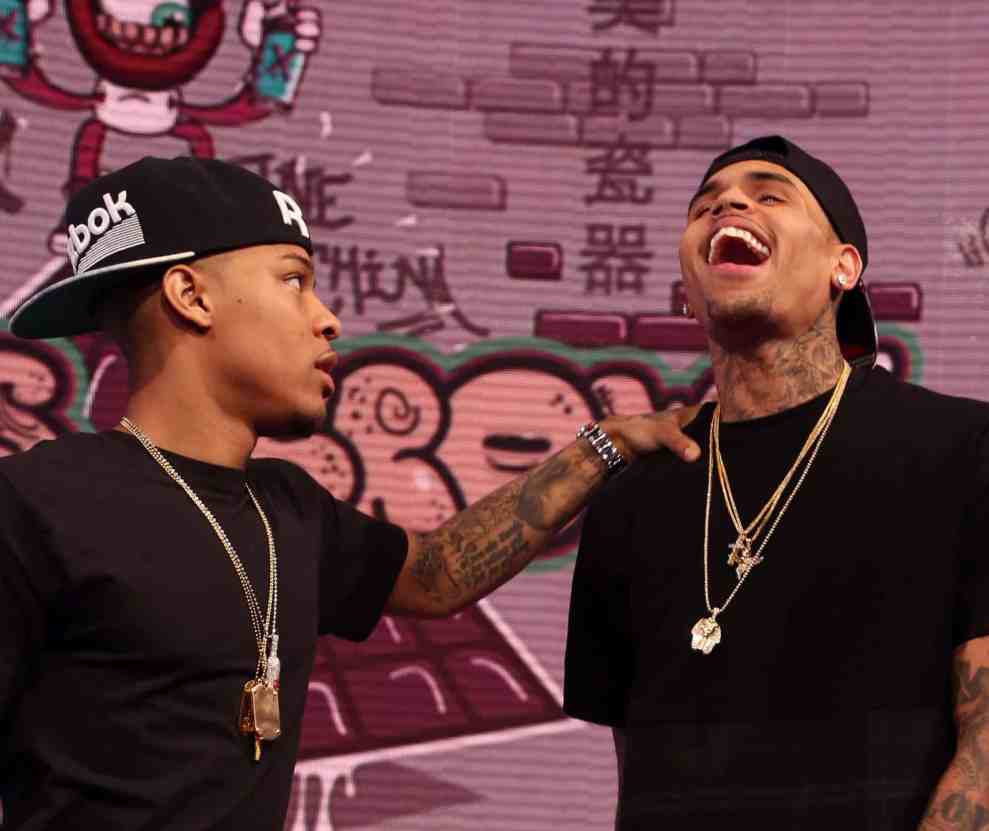 Chris Brown visits BET's "106 & Park" with host Bow Wow at BET Studios on April 1