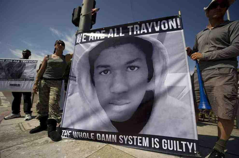 Americans angry at the acquittal of George Zimmerman in the death of black teen Trayvon Martin protest in Los Angeles