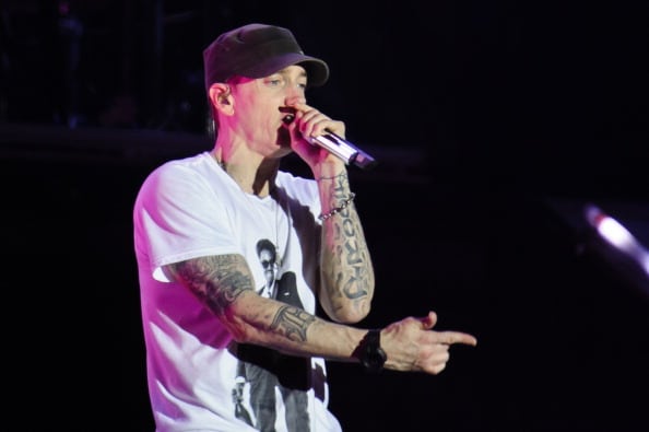 376865 01: Badboy rapper Eminem performs on July 3