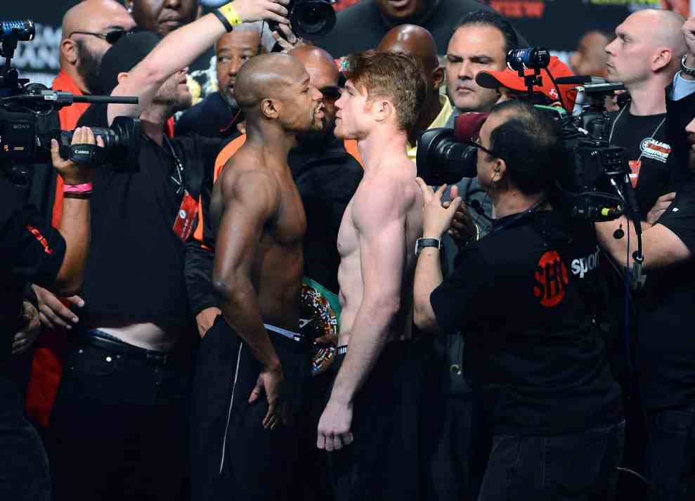Mayweather and Canelo face off