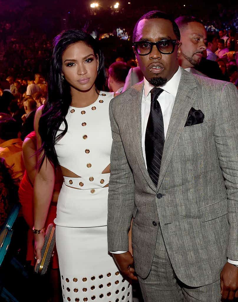 Model Cassie Ventura (L) and Sean 'Puff Daddy' Combs pose ringside at 'Mayweather VS Pacquiao' presented by SHOWTIME PPV And HB