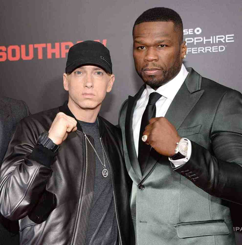 50 Cent and Eminem at Southpaw premiere