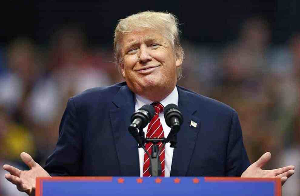 Donald Trump smirking during Campaign Rally In Dallas