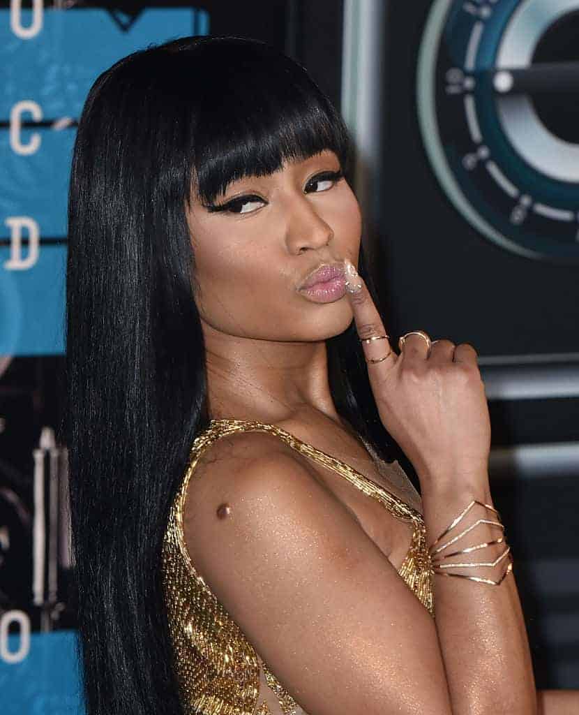 Nicki Minaj  with finger to lips arrives at 2015 MTV Video Music Awards - Arrivals