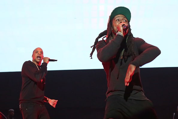 Jay Z and Lil Wayne perform during Tidal X: 1020 at Barclays Center on October 20
