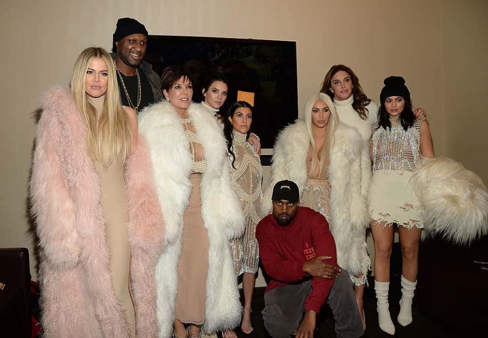 Image of Kanye West with the Kardashians