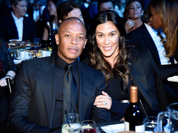 Dr. Dre and Nicole Young attend 31st Annual Rock And Roll Hall Of Fame Induction Ceremony at Barclays Center of Brooklyn on April 8