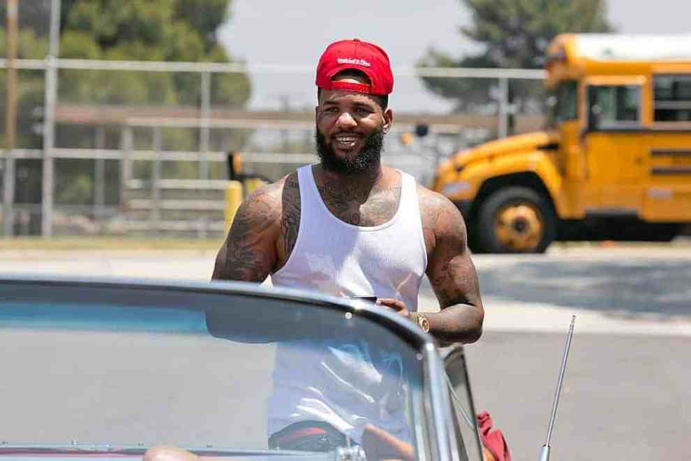 The Game getting out of the car