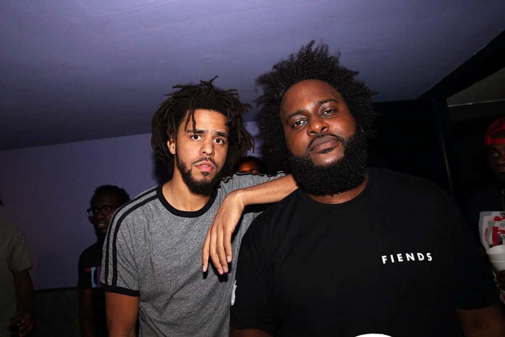 Rappers Bas and J. Cole together after NYC concert.
