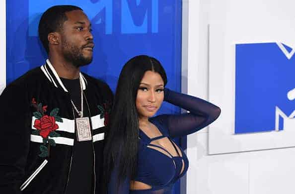 Rappers Meek Mill (L) and Nicki Minaj attend the 2016 MTV Video Music Awards at Madison Square Garden on August 28