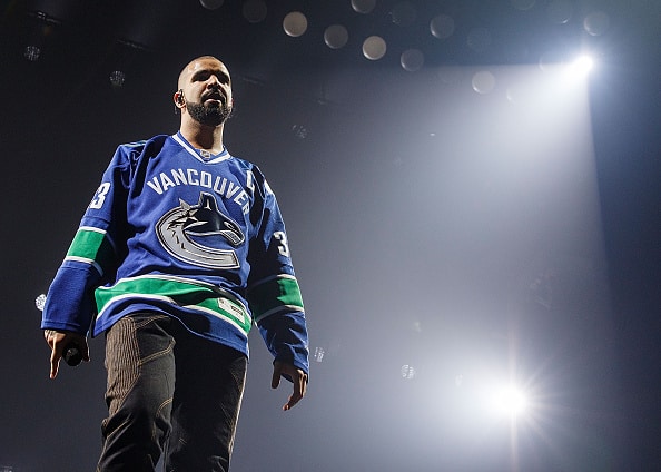 Canadian rapper Drake performs onstage during his 'Summer Sixteen Tour' at Pepsi Live at Rogers Arena on September 17