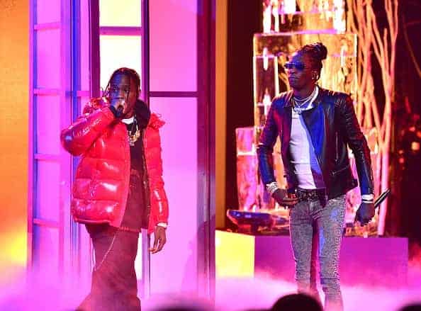Travis Scott and Young Thug perform at the BET Hip Hop Awards 2016 at Cobb Energy Performing Arts Center on September 17