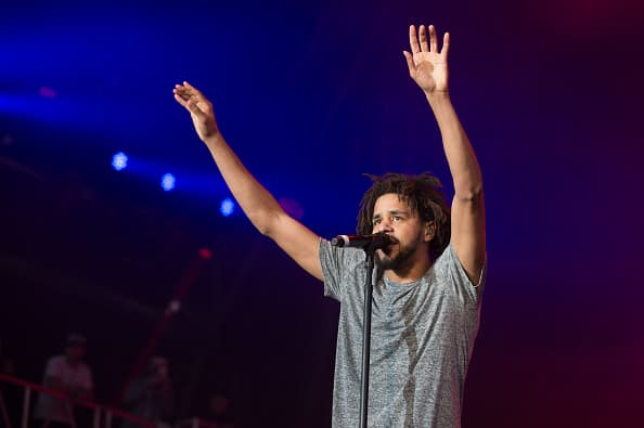 J. Cole performs live at Pemberton Music Festival on July 15