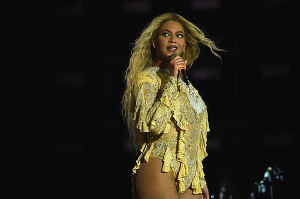 Beyonce performing on stage.