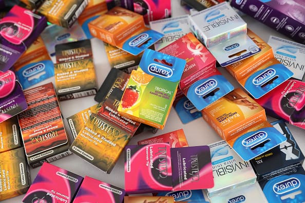 A general view of condoms at the 'Man Aware' event held by the Barbados National HIV/AIDS Commission on the eleventh day of an official visit on December 1