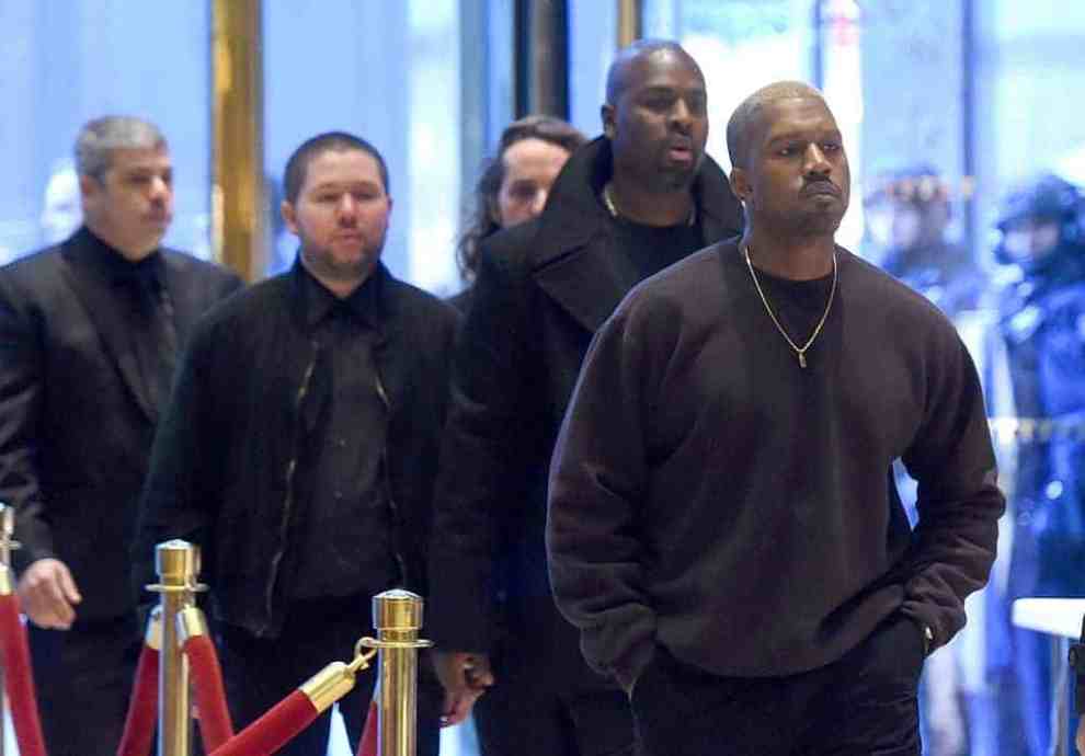 Kanye West arrives at Trump Tower December 13