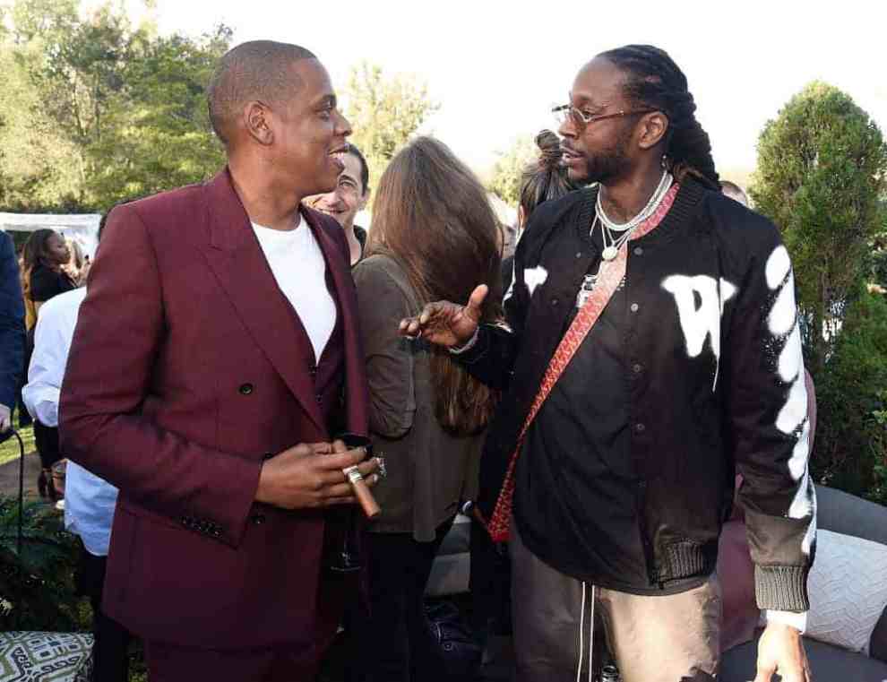 Jay Z and 2 Chainz attend 2017 Roc Nation Pre-GRAMMY brunch at Owlwood Estate on February 11