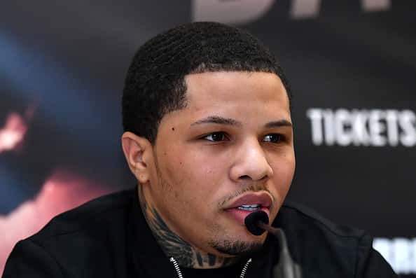 Gervonta Davis speaks during a Frank Warren and Floyd Mayweather JR Press Conference at The Savoy Hotel on March 7