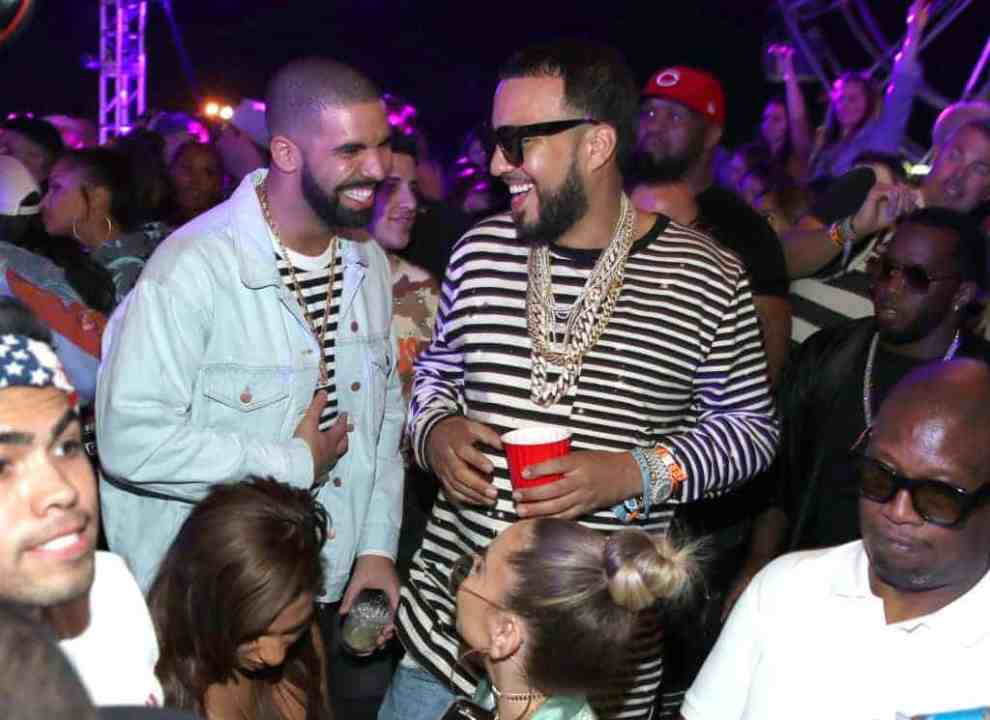 Drake and French Montana attend The Levi's Brand Presents NEON CARNIVAL with Tequila Don Julio
