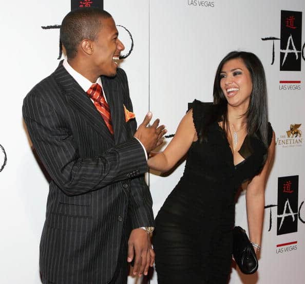 LAS VEGAS - SEPTEMBER 30: Actor Nick Cannon (L) and Kim Kardashian arrive at the Tao Nightclub at the Venetian Resort Hotel Casino during the club's anniversary party on September 30