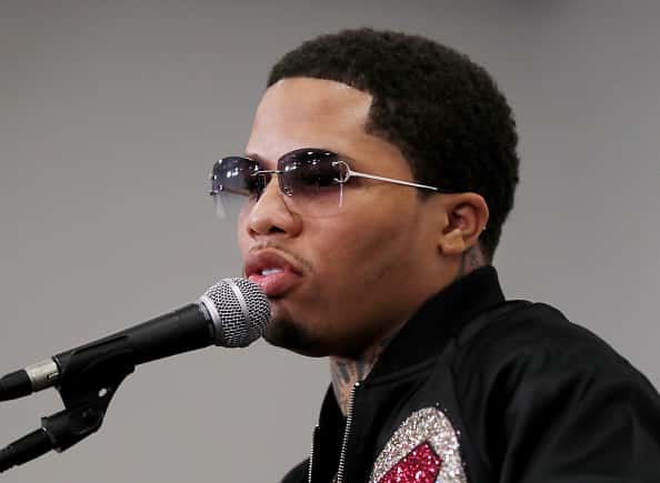 Gervonta Davis answers questions during a media availability on July 29