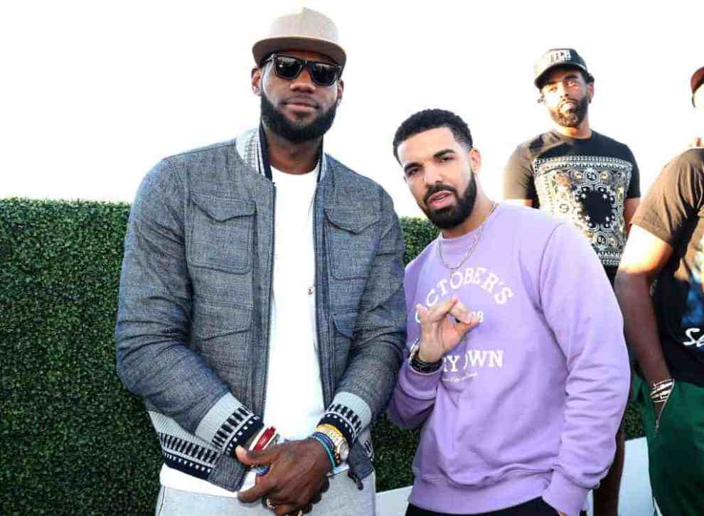 LeBron James and Drake posing for a picture