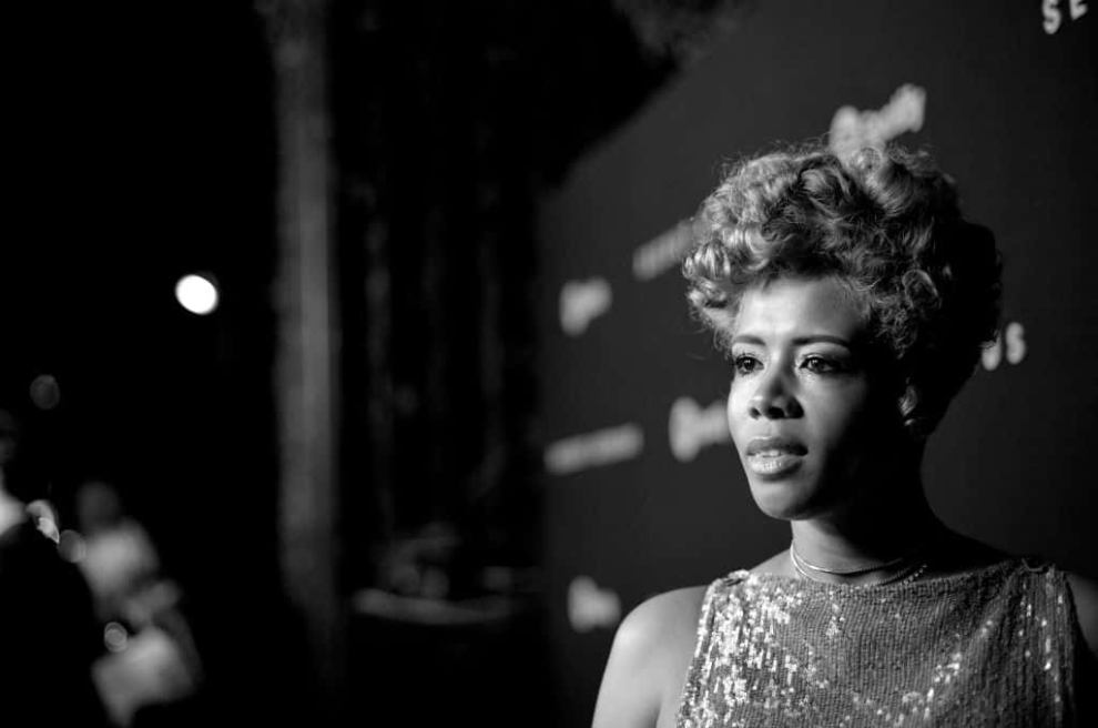 Kelis at event black and white photo