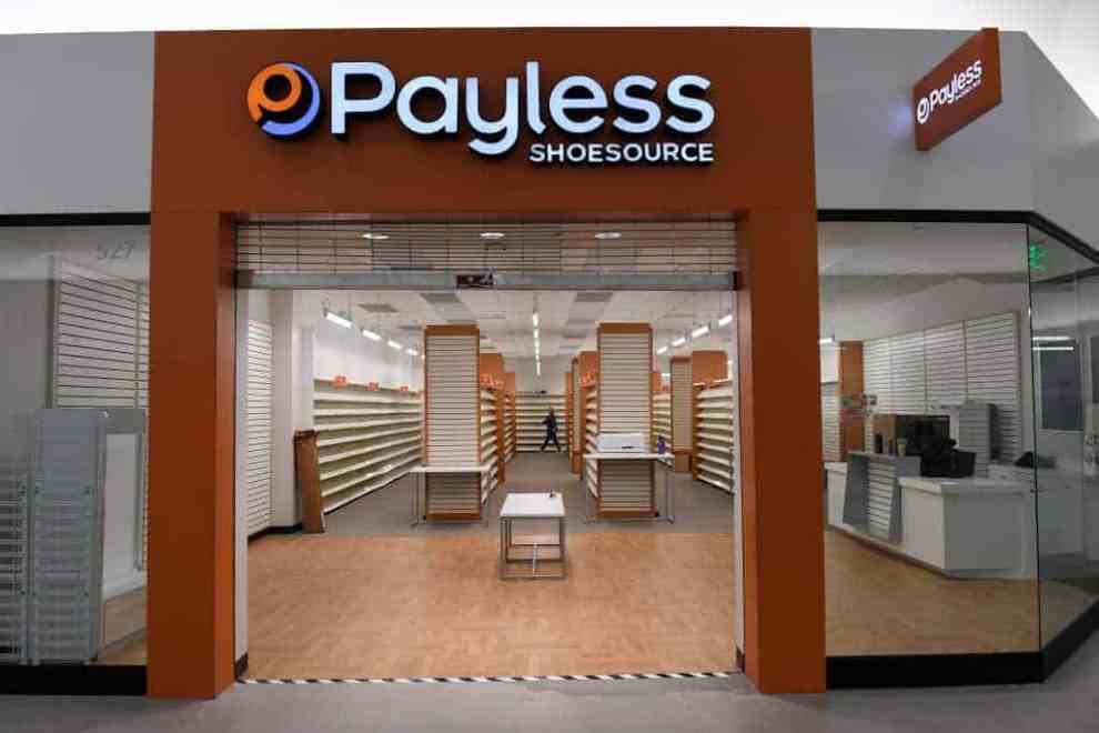Payless Storefront in orange and white