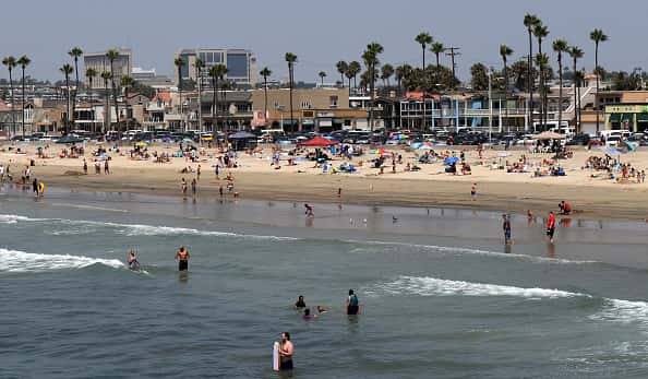 View of Balboa beach one of the popular beaches of Newport Beach