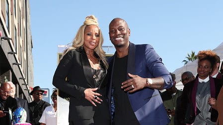 Mary J. Blige X Tyrese|Mary J. Blige (L) and Tyrese Gibson attend the ceremony honoring Mary J. Blige with a Star on The Hollywood Walk of Fame on The Hollywood Walk of Fame on January 11