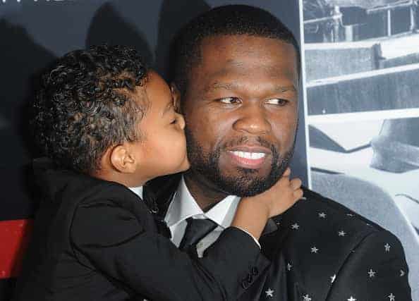 Actor/rapper Curtis Jackson aka 50 Cent and son Sire Jackson arrive for the Premiere Of STX Films' "Den Of Thieves"
