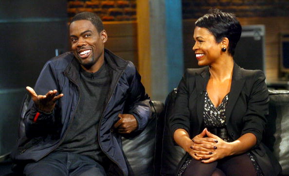 NEW YORK - OCTOBER 07: (L-R) Actors Chris Rock And Nia Long visit fuse TV's "Hip Hop Shop" at fuse Studios on October 7
