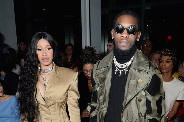 Recording artists Cardi B and Offset attend the Prabal Gurung front row during New York Fashion Week: The Shows at Gallery I at Spring Studios on February 11