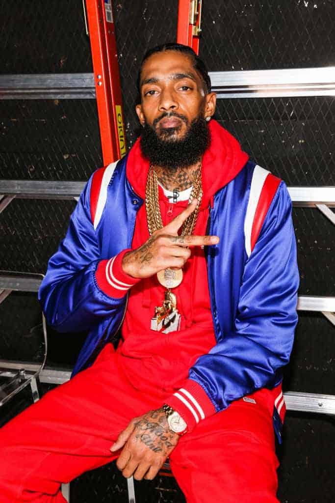 Nipsey Hussle red and blue