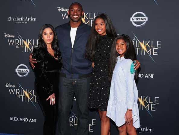 Kobe Bryant (2nd L) and his family attend the premiere of Disney's "A Wrinkle In Time" at the El Capitan Theatre on February 26