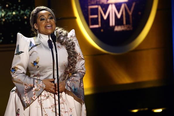 Raven Symone on stage during the 45th Annual Daytime Creative Arts Emmy Awards at Pasadena Civic Auditorium on April 27