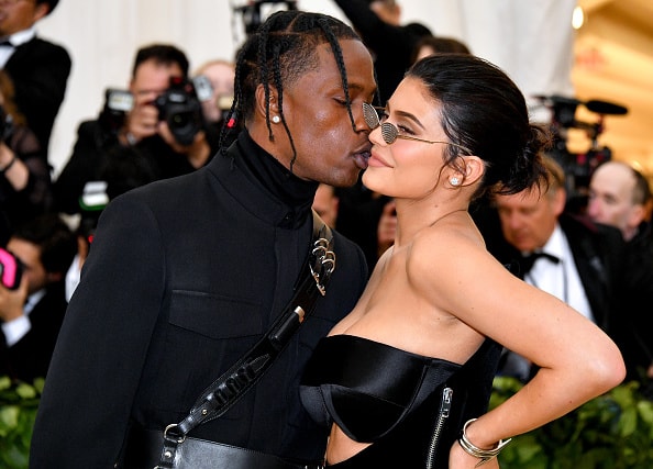 Travis Scott and Kylie Jenner attend the Heavenly Bodies: Fashion & The Catholic Imagination Costume Institute Gala at The Metropolitan Museum of Art on May 7