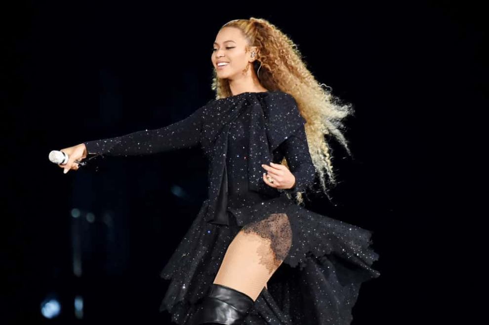 Beyonce Knowles performs on stage during the 'On the Run II' tour opener at Principality Stadium on June 6